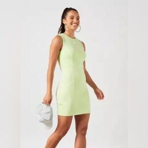 NWT Nike Air Women Bodycon Tank Dress Tight Volt Yellow Casual Outdoors Size 1X